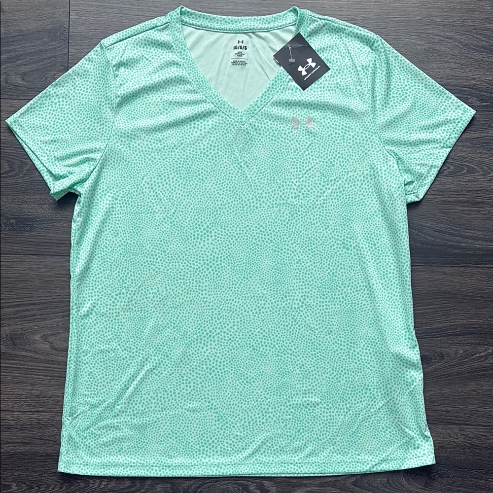 Under Armour Women's Short Sleeve V-Neck Tee Mint Green